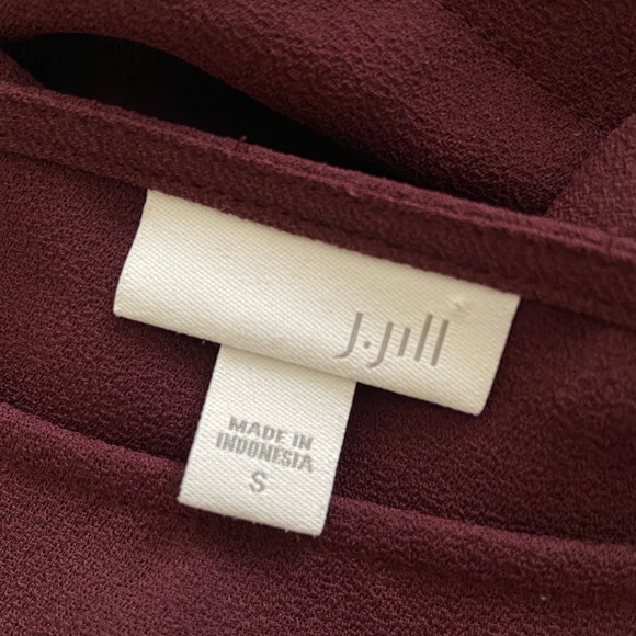 J. JILL Burgundy 3/4 Sleeve Blouse Tunic Size S - Picture 10 of 12